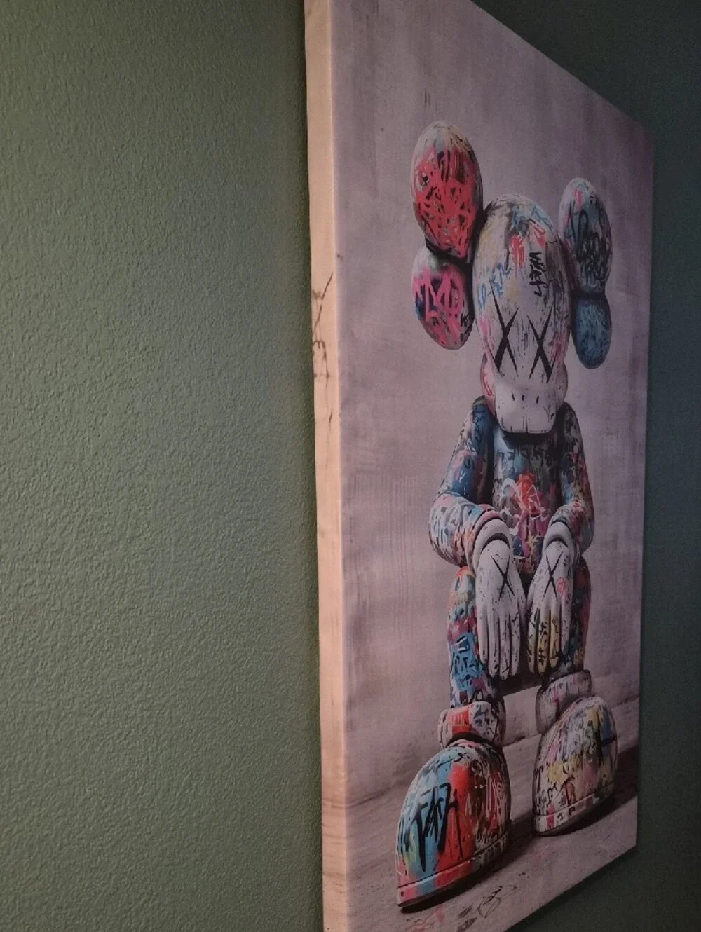 Graffiti KAWS-Style Canvas Art Print in Multicolor